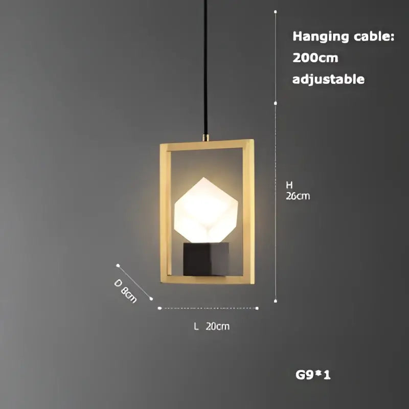 Art deco clear woven glass pendant light dining room brass accent