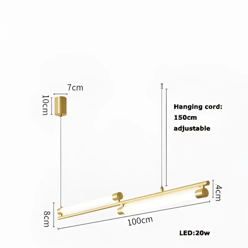 Modern minimalist art deco led gold chandelier kitchen pendant light