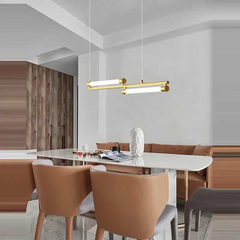 Modern minimalist art deco led gold chandelier kitchen pendant light