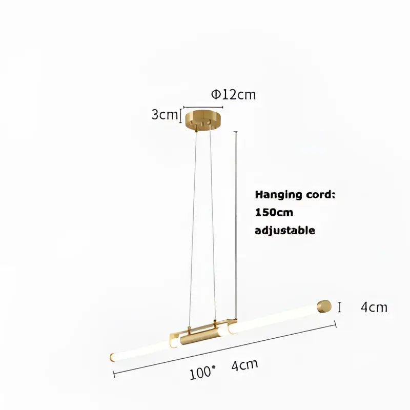 Modern minimalist art deco led gold chandelier kitchen pendant light