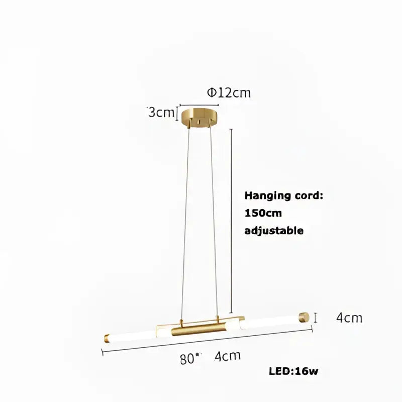 Modern minimalist art deco led gold chandelier kitchen pendant light