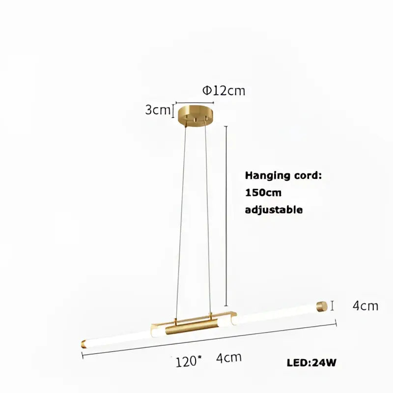 Modern minimalist art deco led gold chandelier kitchen pendant light