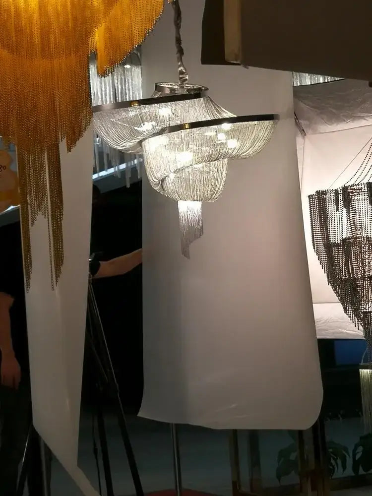 Decorbites art deco crystal tiered chandelier dining room light