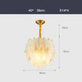 Decorbites art deco white glass feather chandelier for bedroom