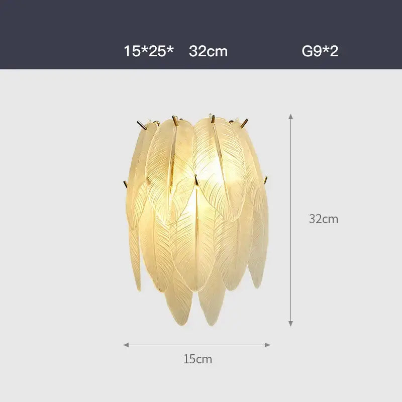 Decorbites art deco white glass feather chandelier for bedroom