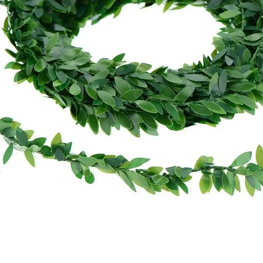 Realistic green ivy leaf wreath set – living room wall decor