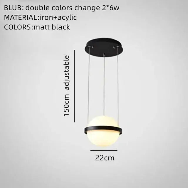 Modern black plant pendant light dining room led garden lamp