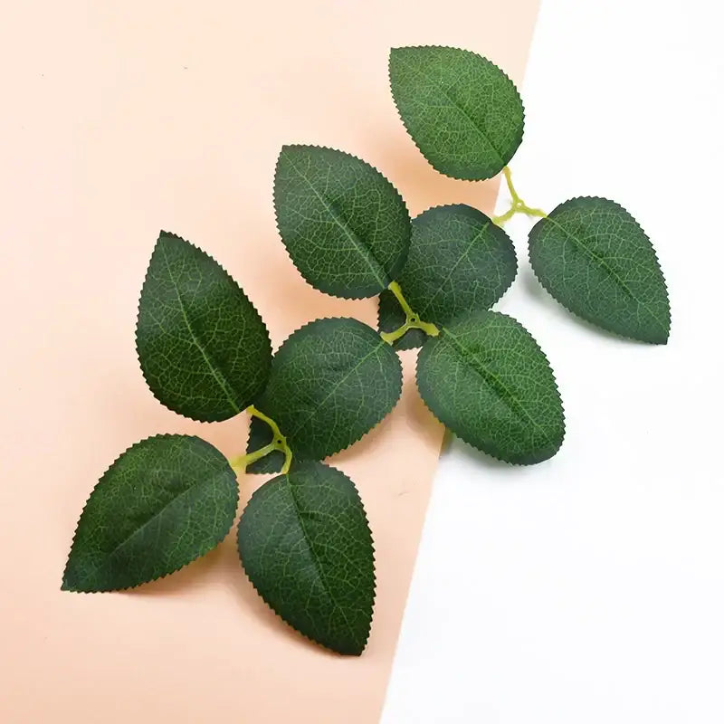 Realistic matte silk greenery rose leaves wedding and home decor