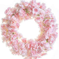 Pink artificial sakura flowers vine garden decor
