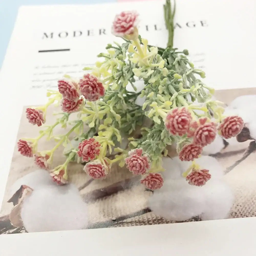 Pastel pink and lavender artificial succulent tree living room decor