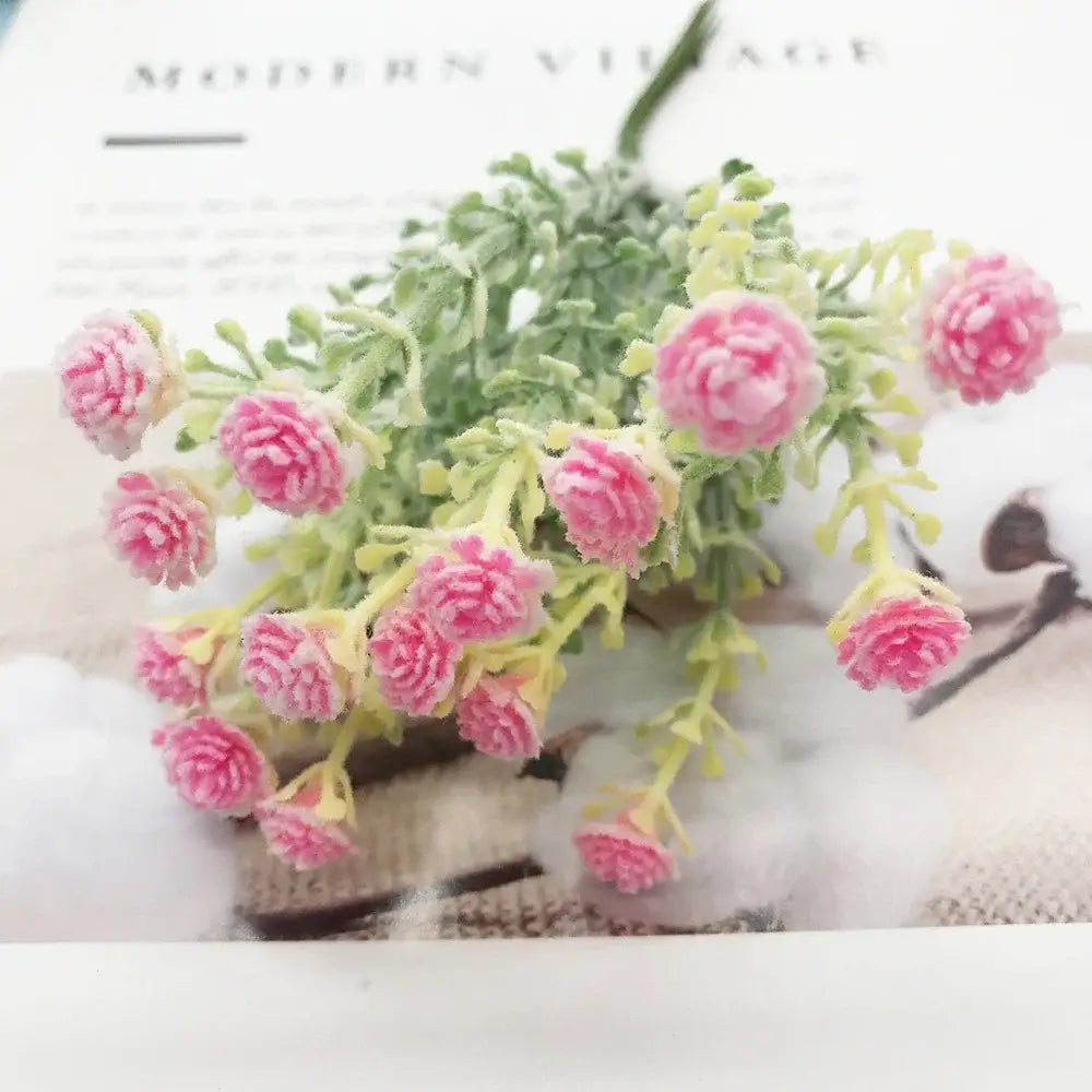 Pastel pink and lavender artificial succulent tree living room decor