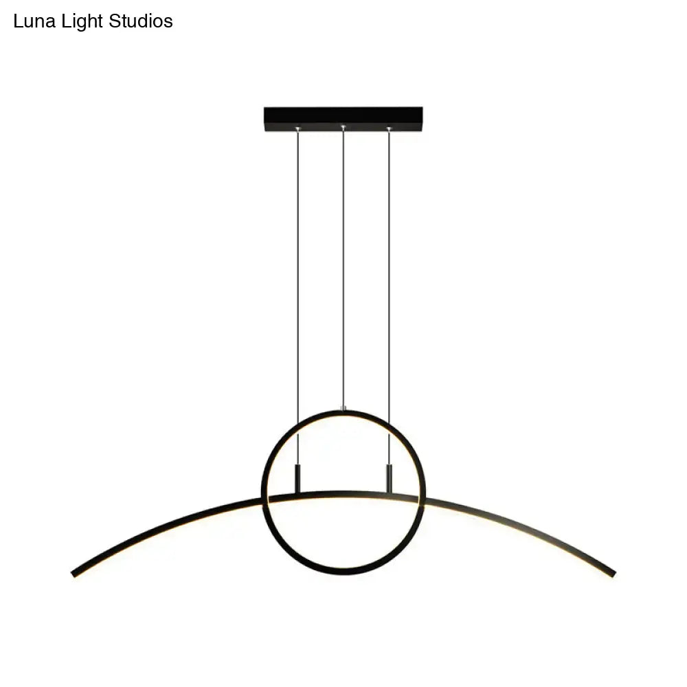 Modern black minimalist led ceiling light fixture for dining room