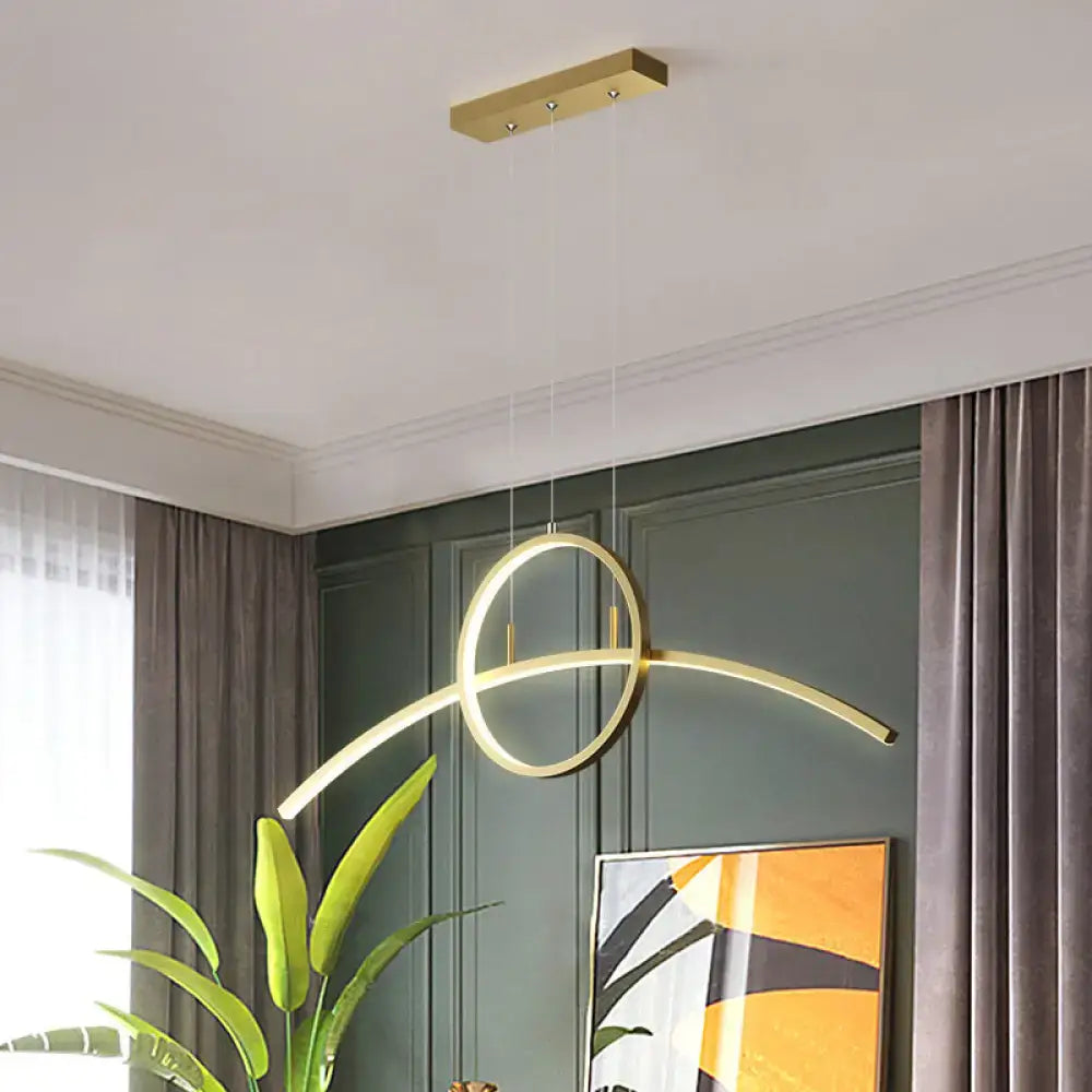 Modern black minimalist led ceiling light fixture for dining room