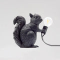 Artistic black resin squirrel night table lamp bedroom light