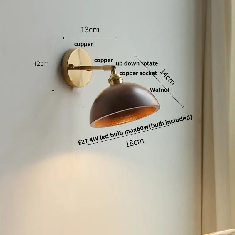 Vintage scalloped brass and glass wall lights living room sconce