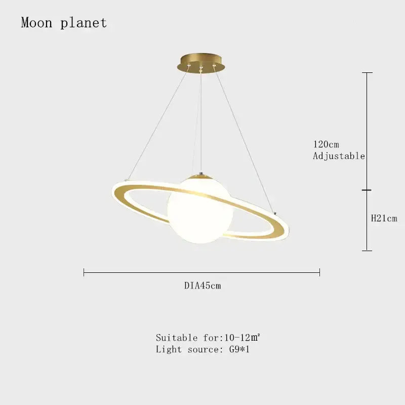 Modern white decorbites astronaut ball led pendant light bedroom