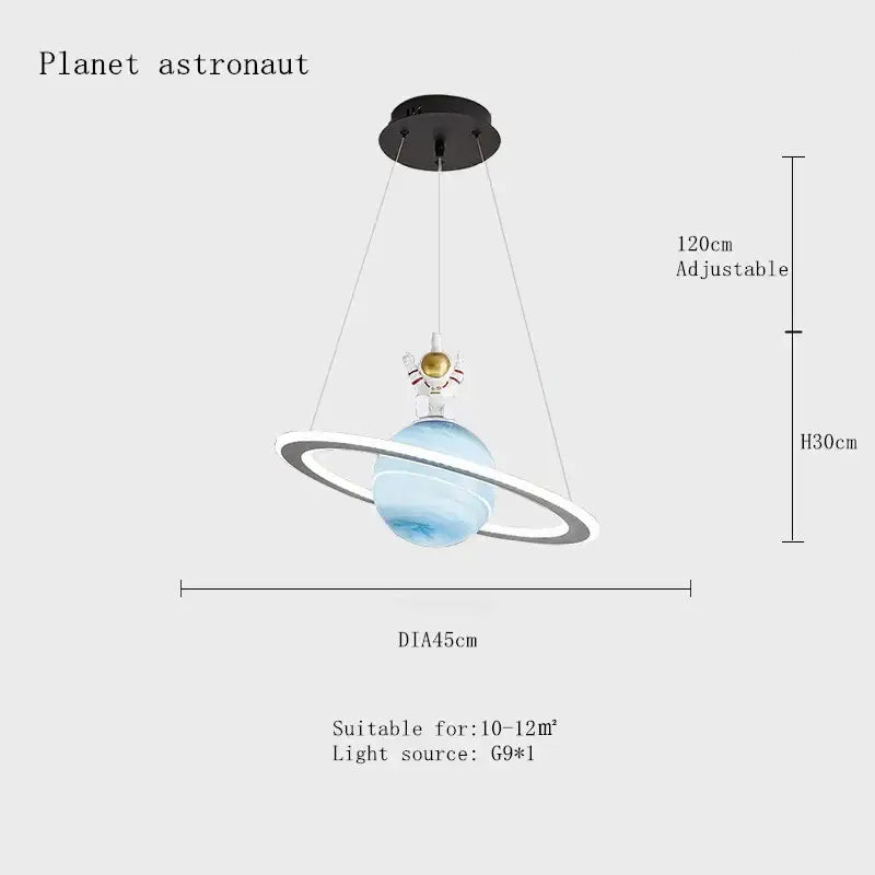 Modern white decorbites astronaut ball led pendant light bedroom
