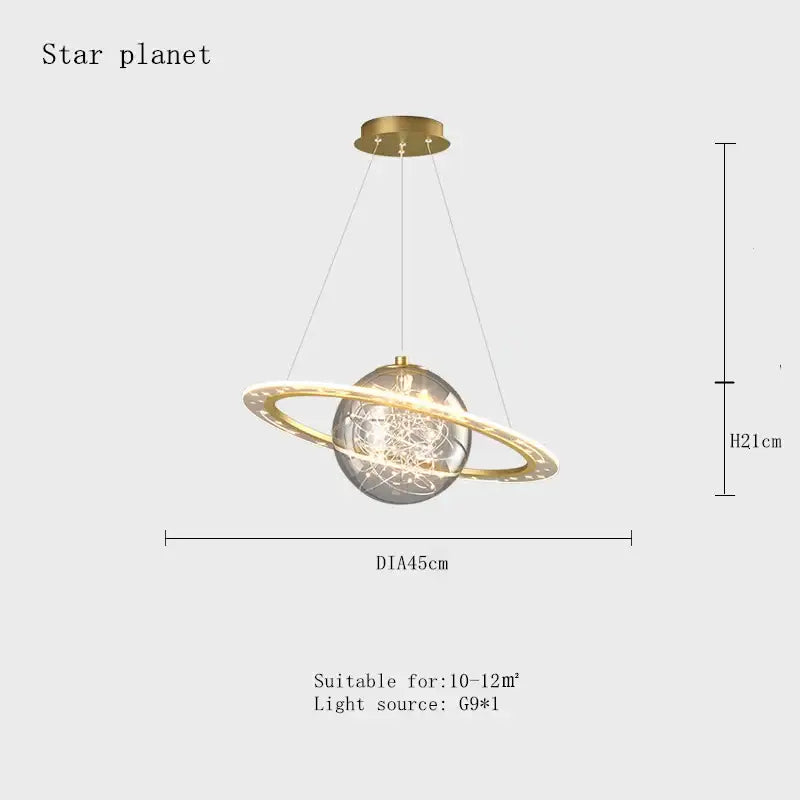 Modern white decorbites astronaut ball led pendant light bedroom