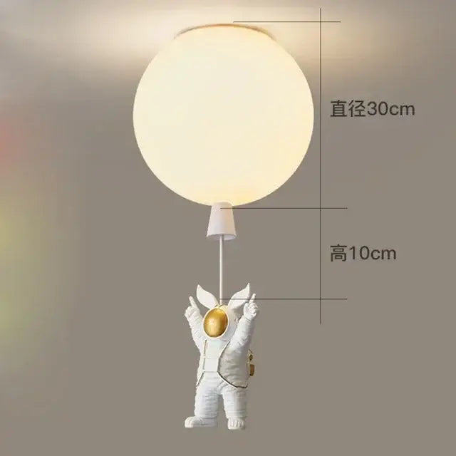 Modern white and gold astronaut balloon ceiling lamp for kids room