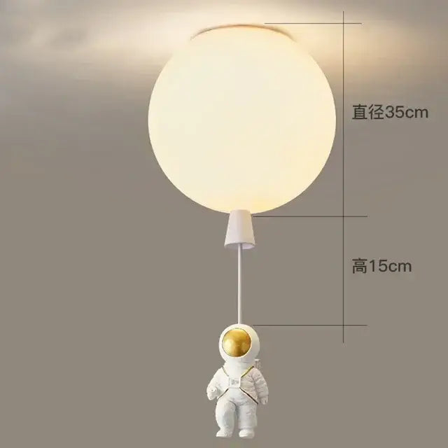 Modern white and gold astronaut balloon ceiling lamp for kids room