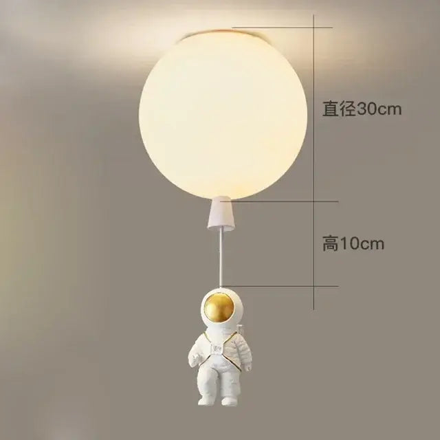 Modern white and gold astronaut balloon ceiling lamp for kids room