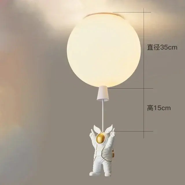 Modern white and gold astronaut balloon ceiling lamp for kids room