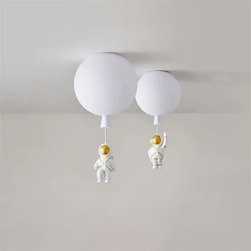 Decorbites astronaut balloon white & gold pendant light nursery room
