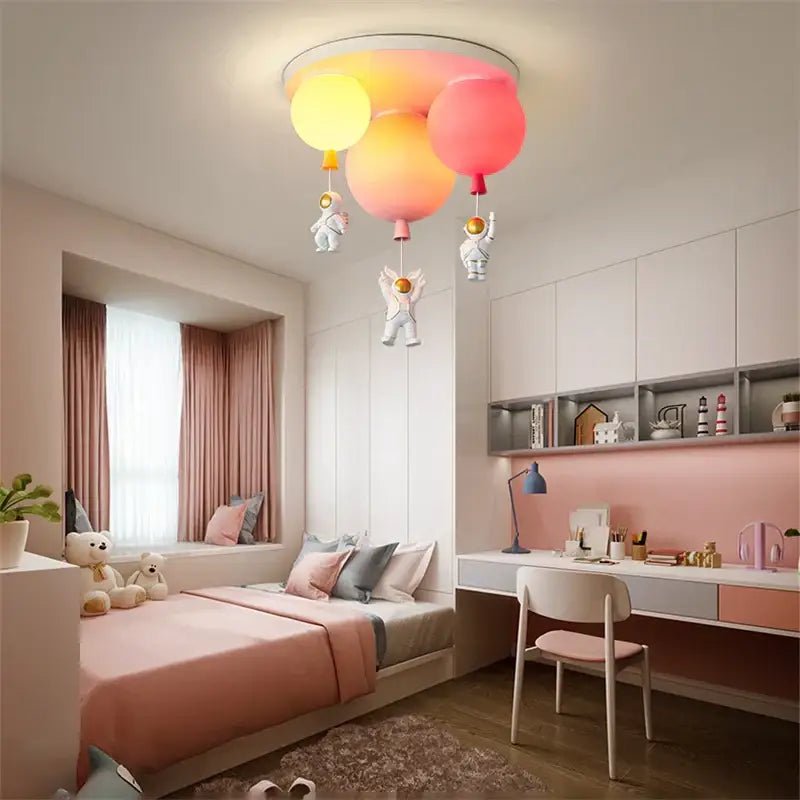 Decorbites astronaut balloon white & gold pendant light nursery room