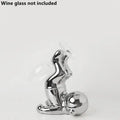 White ceramic astronaut wine rack dining room figurine