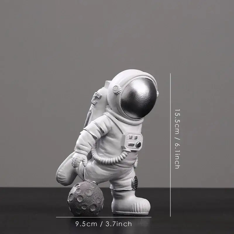 Modern white & silver decorbites astronaut figurine living room decor