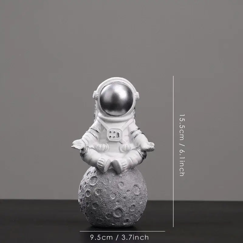 Modern white & silver decorbites astronaut figurine living room decor