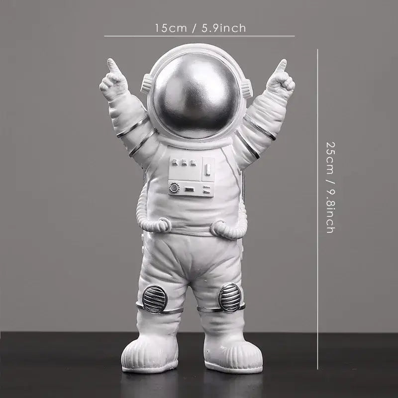 Modern white & silver decorbites astronaut figurine living room decor
