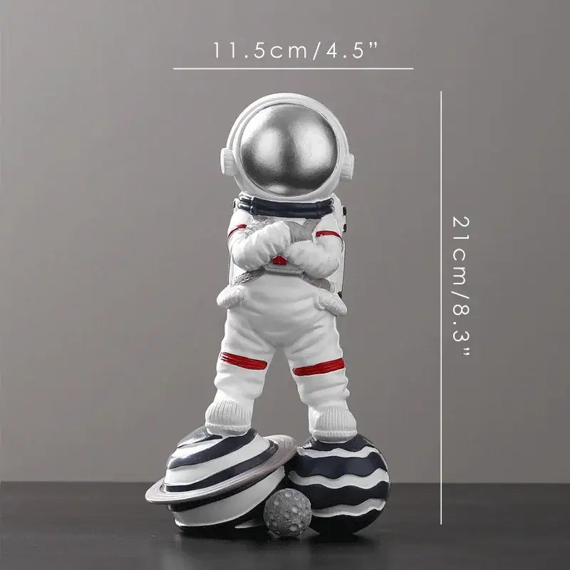 Modern white & silver decorbites astronaut figurine living room decor