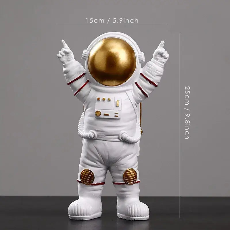 Modern white & silver decorbites astronaut figurine living room decor