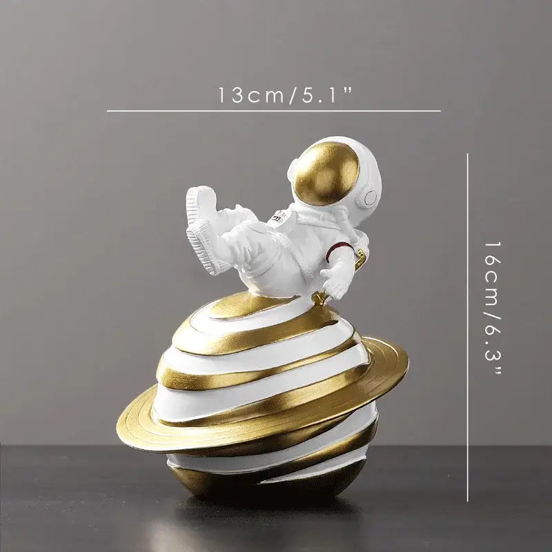 Modern white & silver decorbites astronaut figurine living room decor