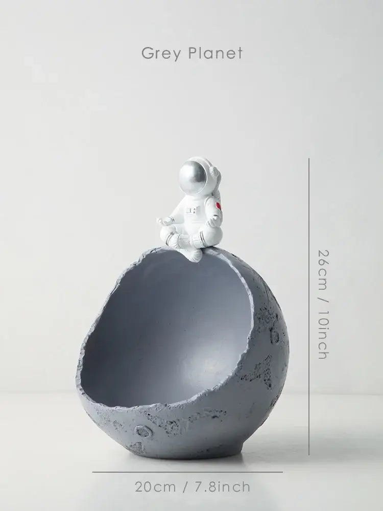 Modern white & silver decorbites astronaut figurine living room decor
