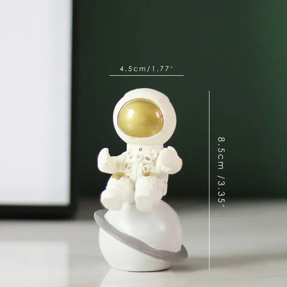 Modern white & silver decorbites astronaut figurine living room decor