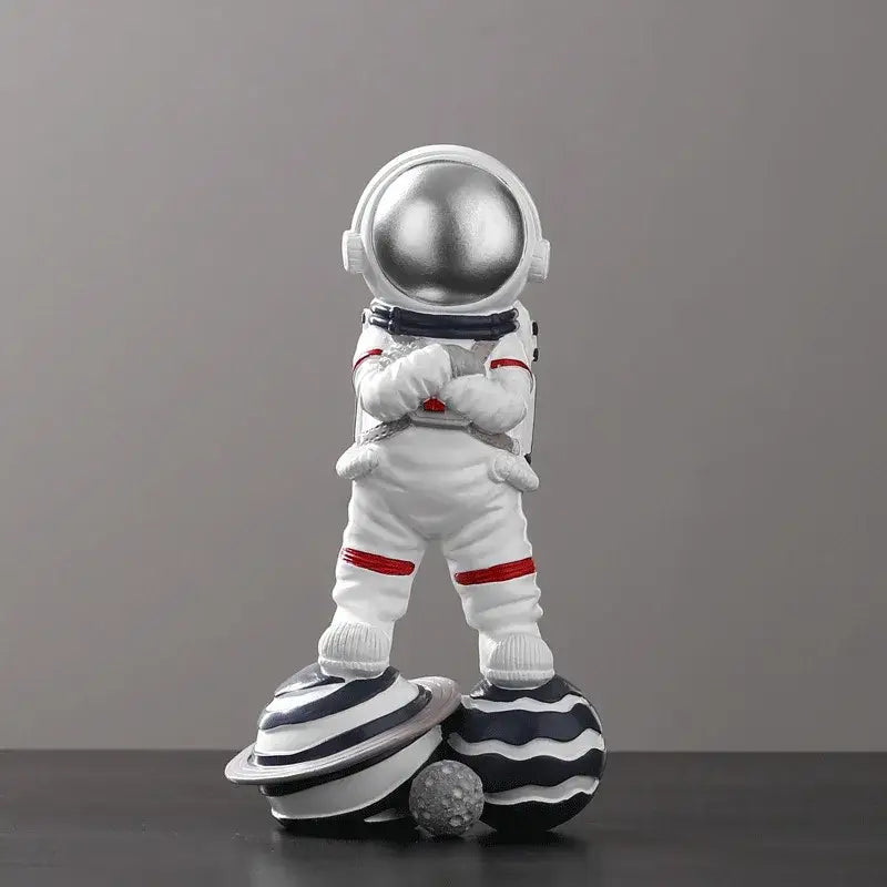 Modern white & silver decorbites astronaut figurine living room decor