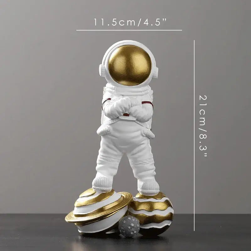 Modern white & silver decorbites astronaut figurine living room decor