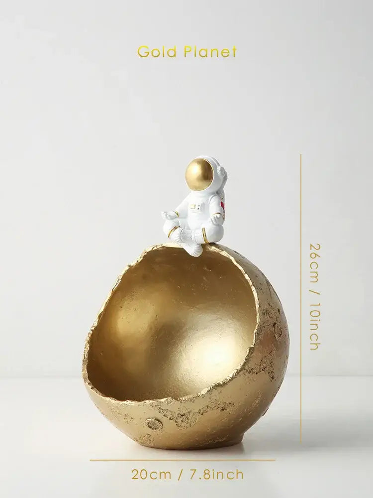 Modern white & silver decorbites astronaut figurine living room decor
