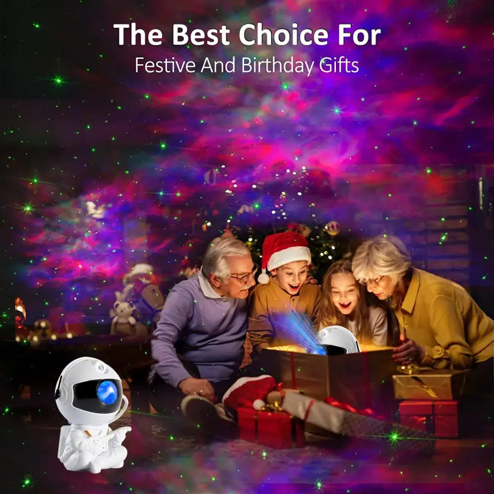 White and yellow decorbites astronaut galaxy starry sky night light bedroom projector