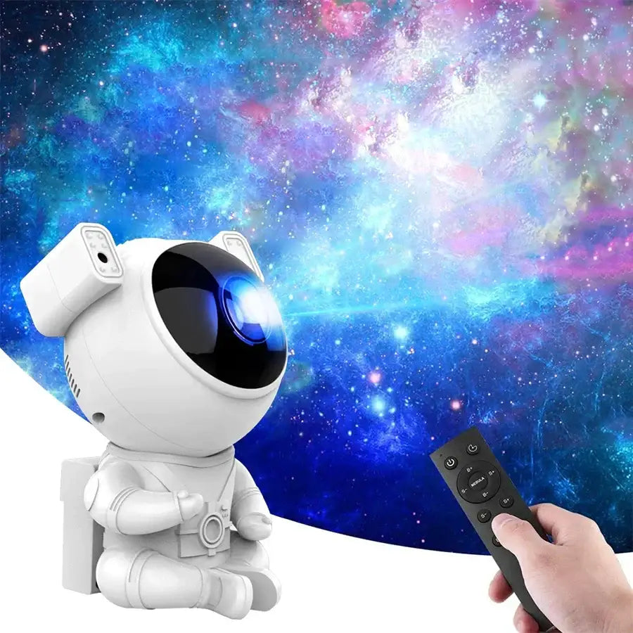 White and yellow decorbites astronaut galaxy starry sky night light bedroom projector