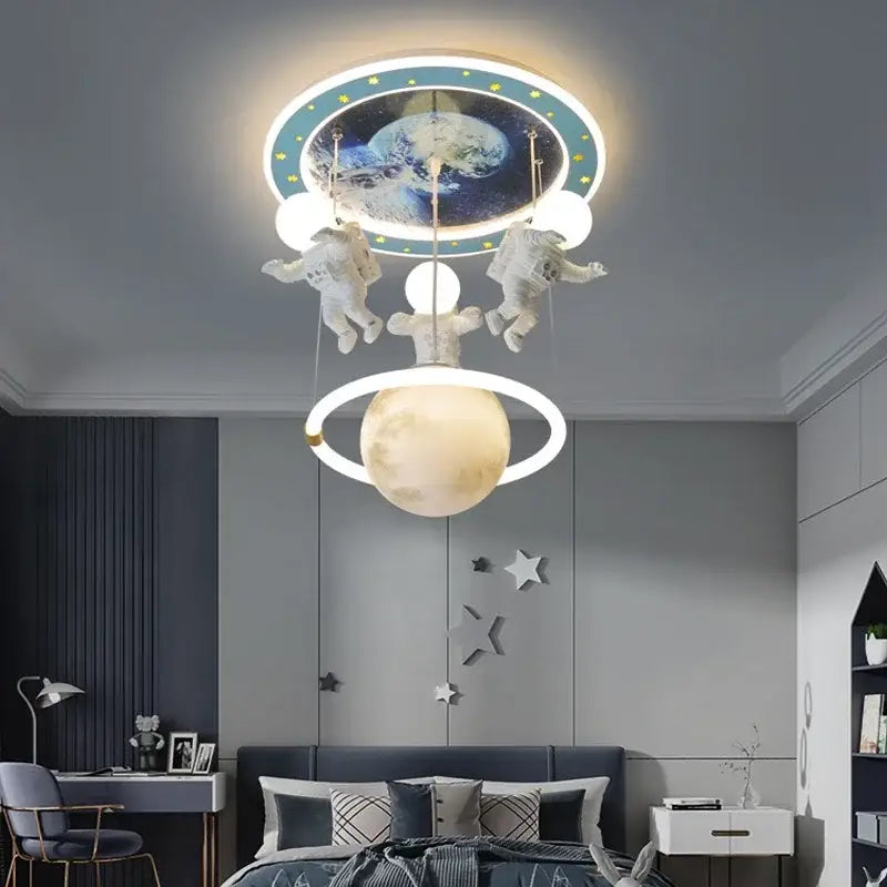 Astronaut led ceiling light white planet lamp for children room