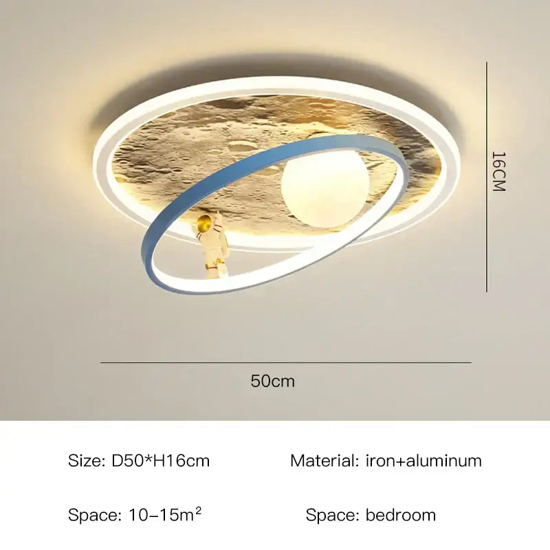 Decorbites astronaut led chandelier blue & gold children's bedroom light