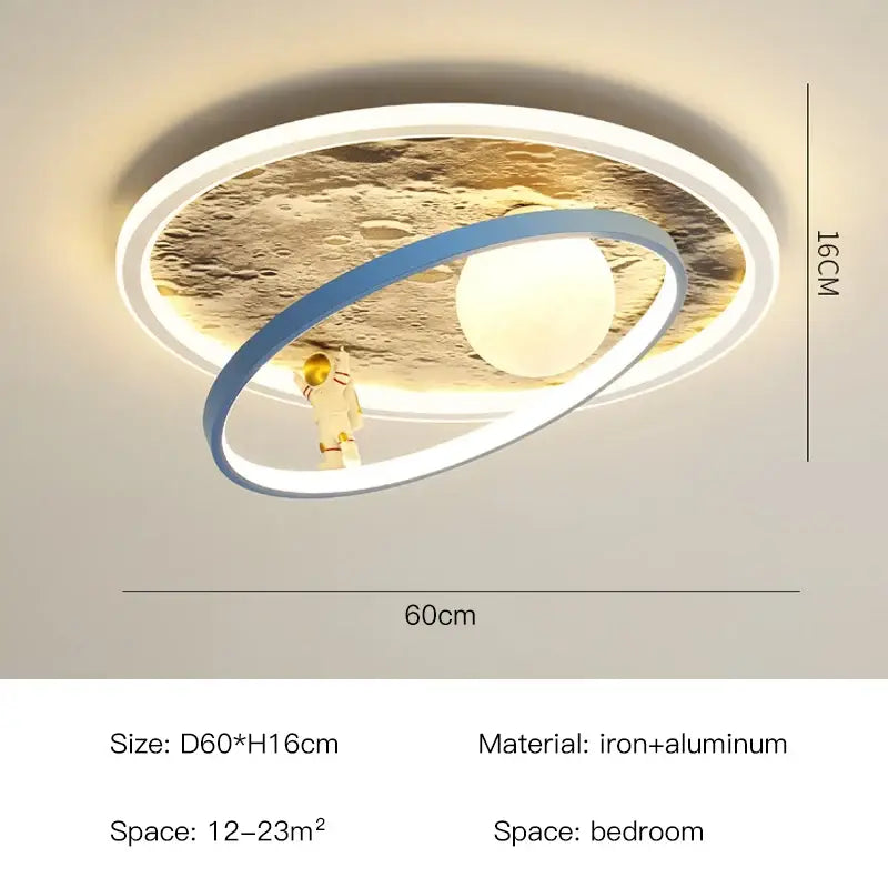 Decorbites astronaut led chandelier blue & gold children's bedroom light