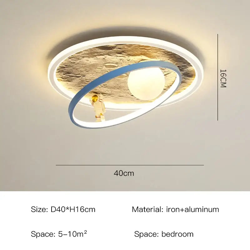 Decorbites astronaut led chandelier blue & gold children's bedroom light