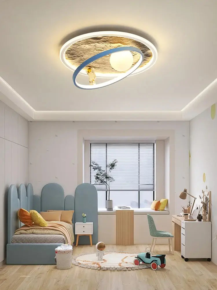 Decorbites astronaut led chandelier blue & gold children's bedroom light