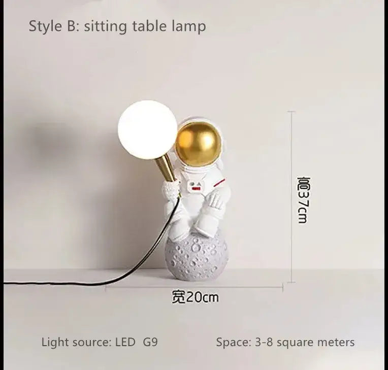 Modern white and gold astronaut led desk lamp bedroom decor