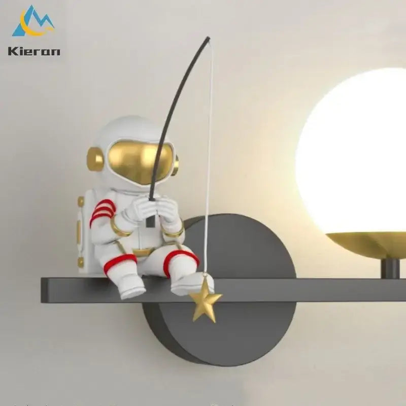 Modern white & gold astronaut led wall lamps for bedroom