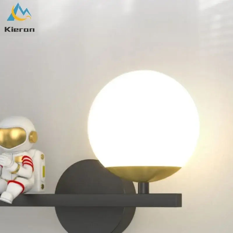 Modern white & gold astronaut led wall lamps for bedroom
